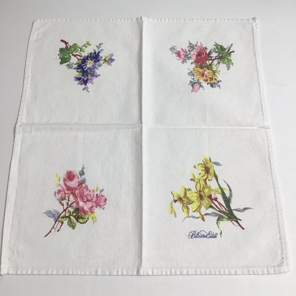 Biltmore Estate Floral Napkins SET OF 3 Thick Cotton Bread Basket Liners Cottage - Picture 5 of 12